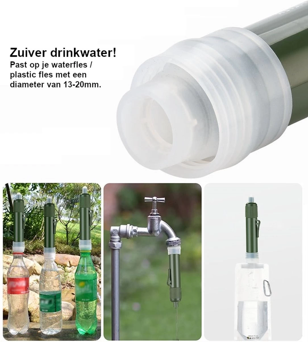 Merkloos Fllterwell Waterfilter - Survival - Zuiver & Schoon Drinkwater - Lichtgewicht - Water Filter - Outdoor - Hiking & Wandelen - Afbeelding 2