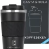 Castagnola Design RVS Koffiebeker To Go - Zwart - 380ml - Thermosbeker - Theebeker