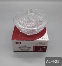 Borvat®| Kristallen Snoepschaal Met Deksel, Glazen Snoepcontainer Gebruik Voor Snoep/koekjes/voedselopslag Snoep En Voedsel Organiseren Met Geschenkdoosverpakking Uitstekend Glanzend Uiterlijk