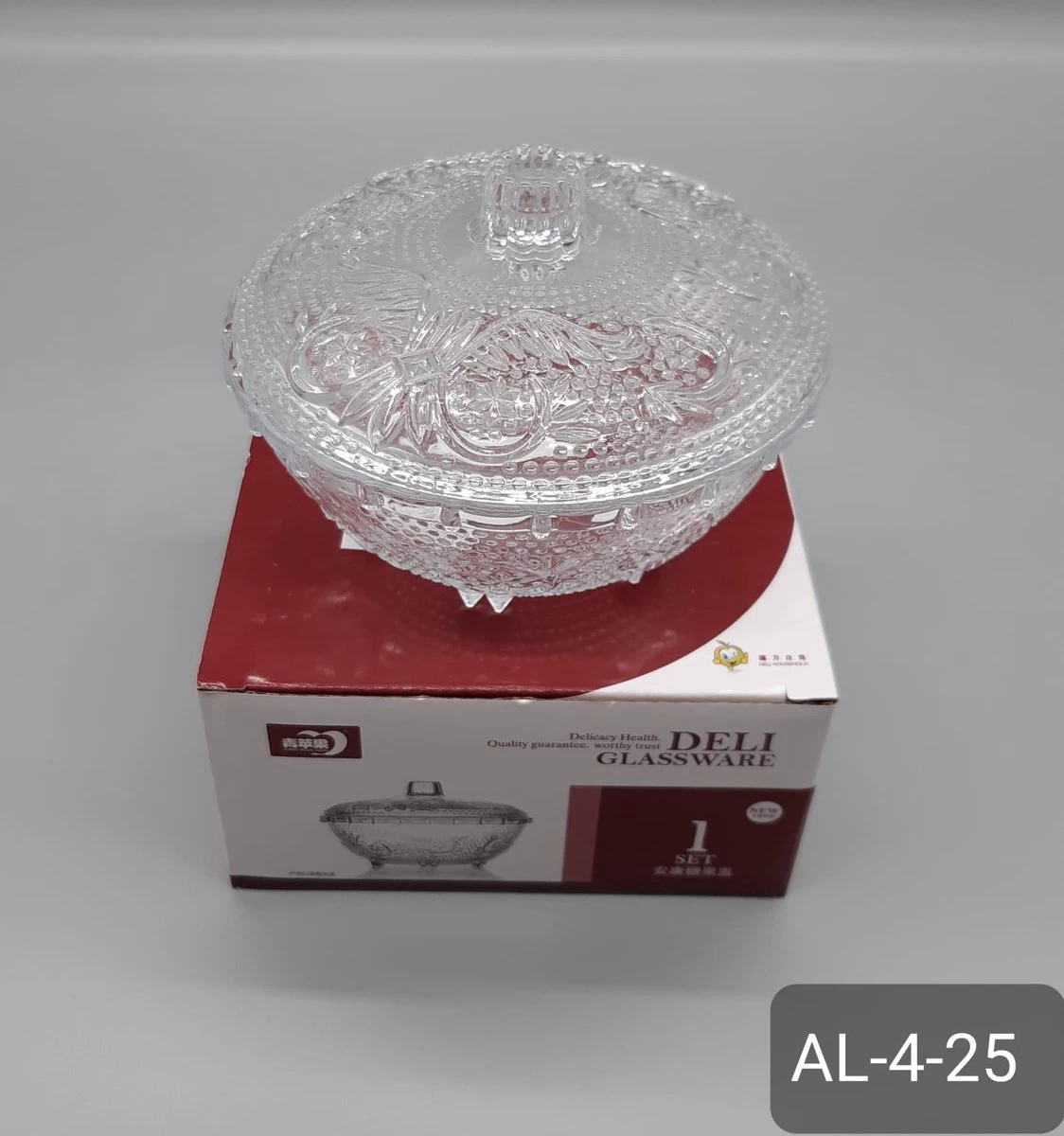 Borvat®| Kristallen Snoepschaal Met Deksel, Glazen Snoepcontainer Gebruik Voor Snoep/koekjes/voedselopslag Snoep En Voedsel Organiseren Met Geschenkdoosverpakking Uitstekend Glanzend Uiterlijk