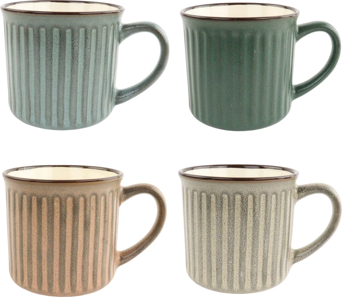 OTIX Koffiekopjes - Met Oor - Set Van 4 - Aardewerk - 250 Ml - Afbeelding 2
