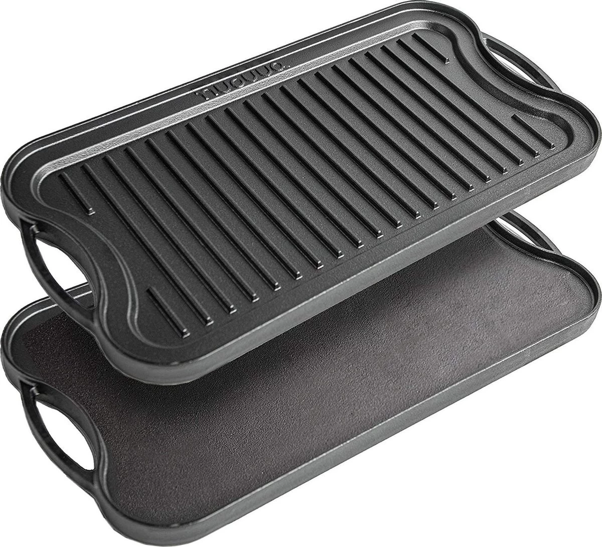 Nuovva Dubbelzijdig Gietijzeren Grillplaat - 50cm X 26cm
