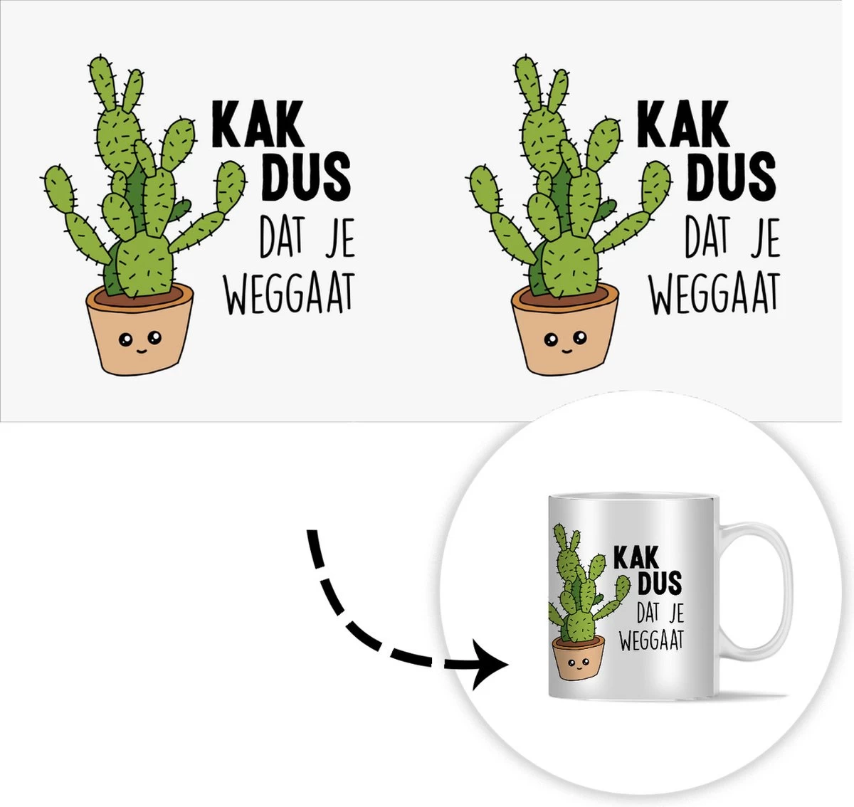 Mok - Koffiemok - Spreuken - Quote - 'Kak Dus Dat Je Weggaat' - Baan - Mokken - 350 ML - Beker - Koffiemokken - Theemok - Mok Met Tekst - Afbeelding 4