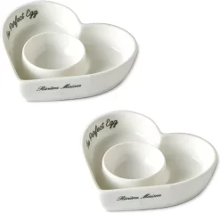 Riviera Maison Eierdop Set Van 2 - The Perfect Heart Egg Cup - Porselein