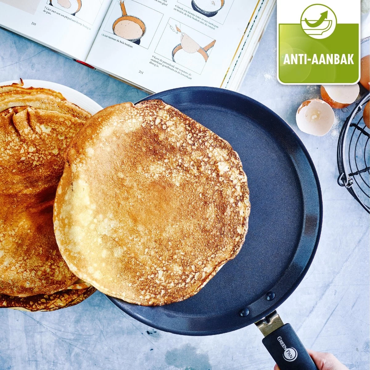 GreenPan Essentials Pannenkoekenpan 24cm - Zwart - Inductie - PFAS-vrij - Afbeelding 4