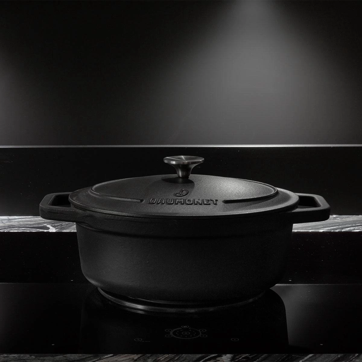 Gietijzeren Braadpan - Sudderpan Zwart Van Daumonet - Ovaal - Ø 29 Cm - 3 Liter - 100% PFAS & PFOA Vrij - Emaille - Geschikt Voor Alle Warmtebronnen - Elektrisch - Gas - Halogeen - Inductie - Keramisch - Vaatwasserbestendig - Afbeelding 12