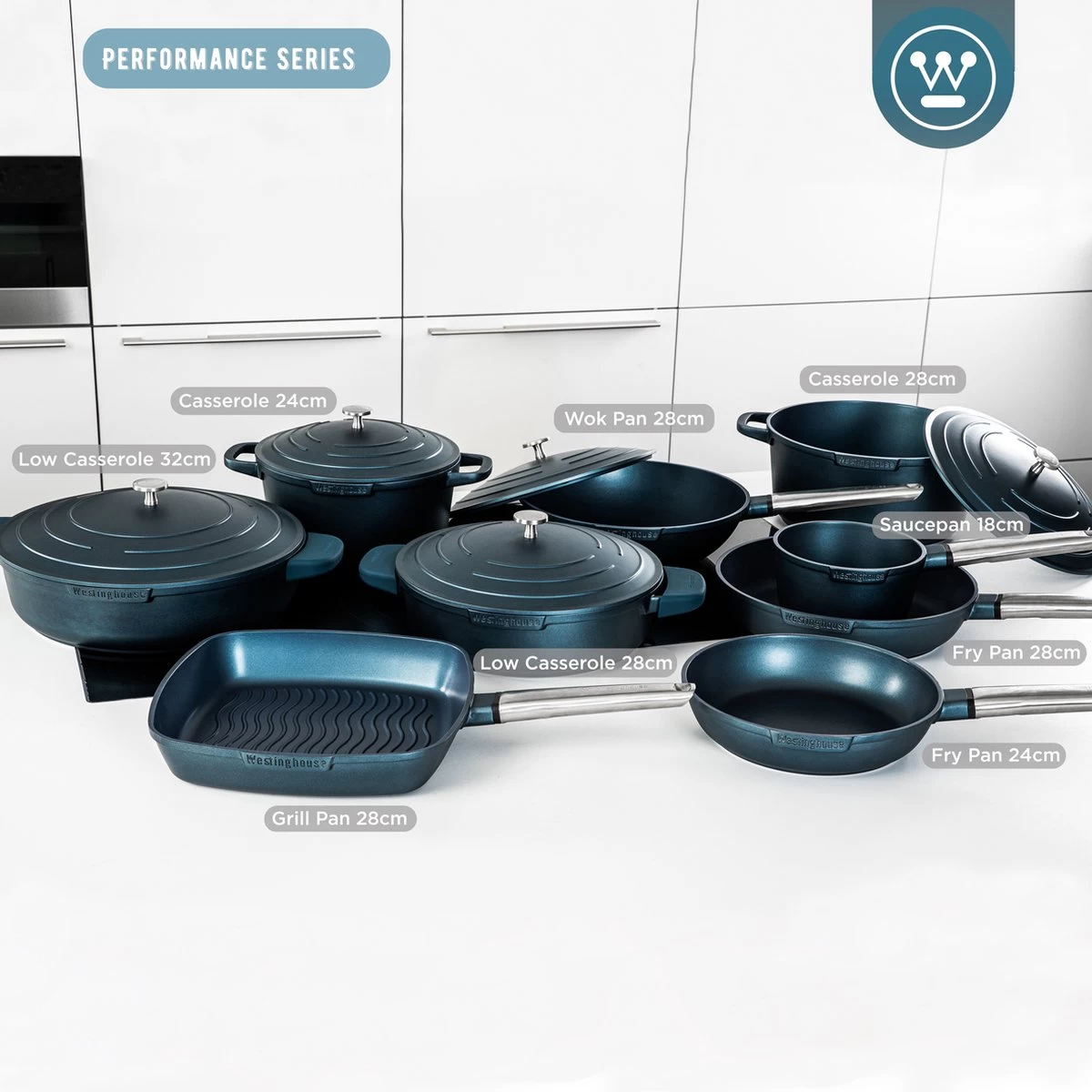Westinghouse Performance Series - Wokpan Inductie - 28cm Luxe Wok Met Deksel - Blauw - Geschikt Voor Alle Warmtebronnen - Afbeelding 6