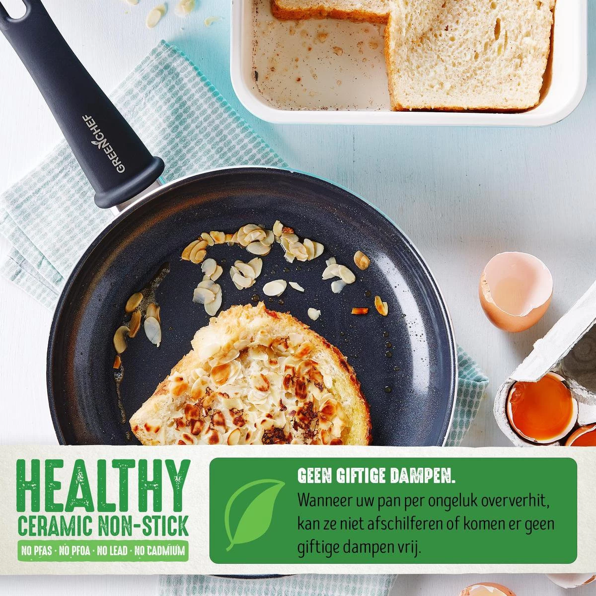 GreenChef Soft Grip Pannenset - 10-Delig - Keramisch - Inductie - Afbeelding 4