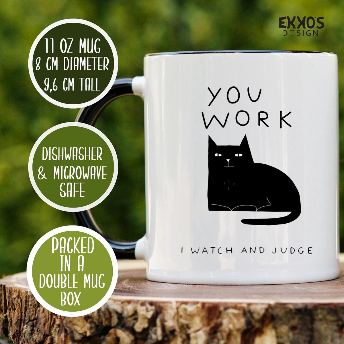I Work Hard Kat Mok - Katten - Juf Cadeau - Meester Cadeau - Verjaardagscadeau - Cadeau - Verjaardag Cadeau Man - Cadeau Voor Man - Cadeau Voor Vrouw - Mokken - Theeglazen - Koffiekopjes - Afbeelding 3
