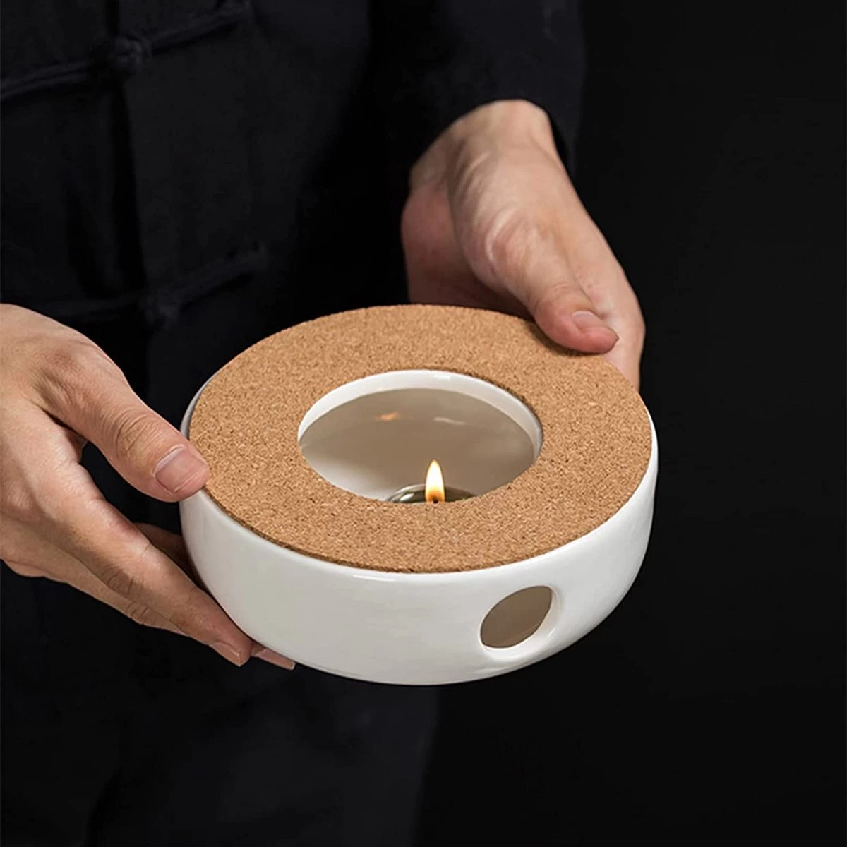 ConBlom Keramische Theepot, Warmer, Theewarmer, Koffiewarmer, Stoofje, Met Kurk-stoofje, Theepot Basis, Theefornuis, Melkwarmer Voor Thuis, Café, Theemelk (zonder Kaars En Theepot) - Afbeelding 3