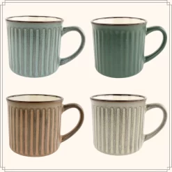 OTIX Koffiekopjes - Met Oor - Set Van 4 - Aardewerk - 250 Ml