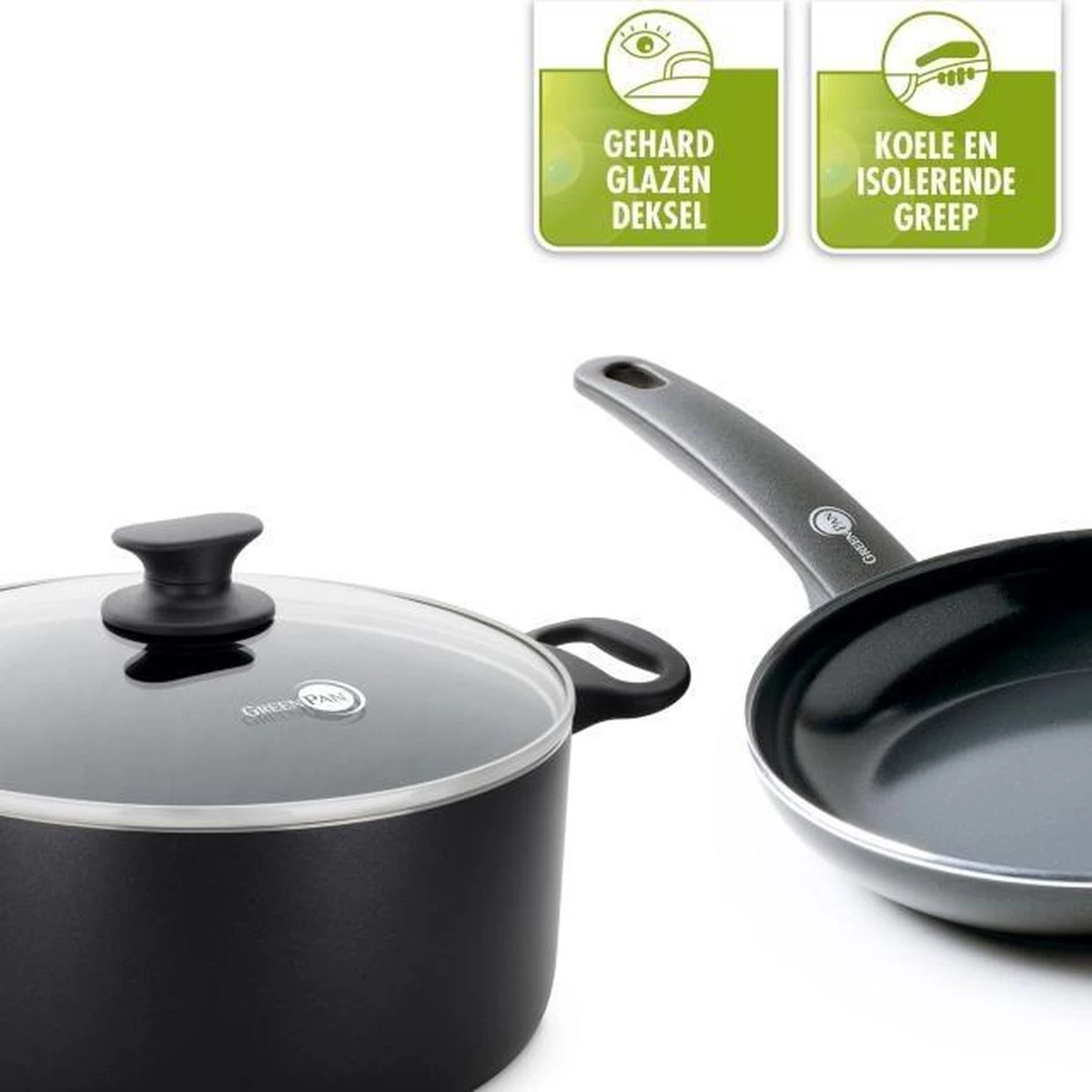 GreenPan Cambridge Koekenpan 26cm - Zwart - Inductie - PFAS-vrij - Afbeelding 6