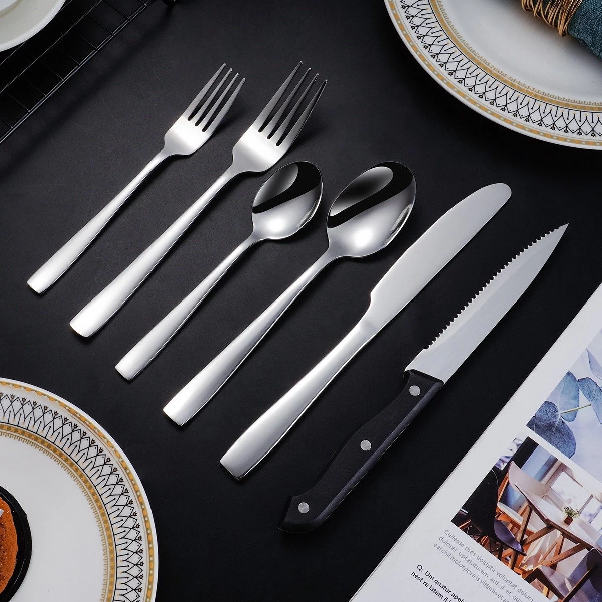Deleca 12 Persoons Bestekset (72-delig) - Lepels, Messen, Vorken & Steakmessen - Vaatwasserbestendig - Zilver / RVS - Afbeelding 3