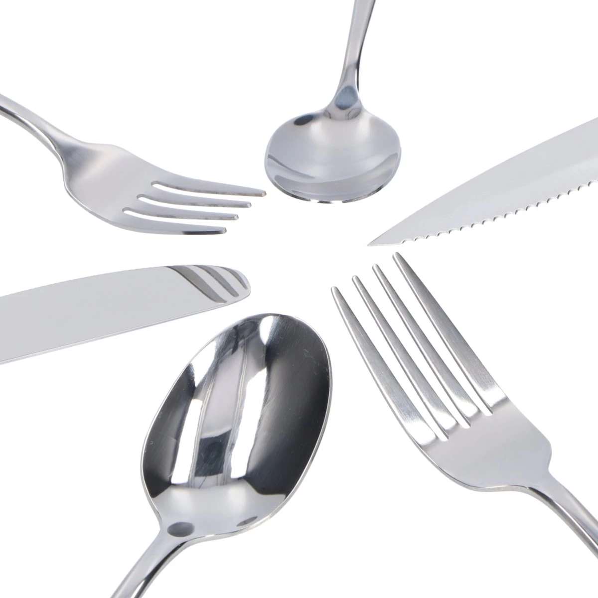 Deleca 12 Persoons Bestekset (72-delig) - Lepels, Messen, Vorken & Steakmessen - Vaatwasserbestendig - Zilver / RVS - Afbeelding 8