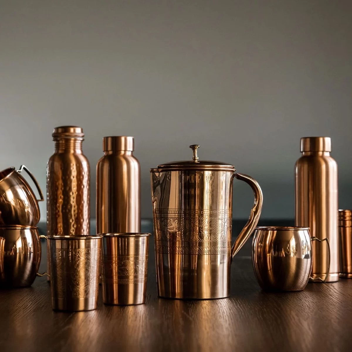 Puur Koperen Kan Bloempatroon - 1,5 Liter - Afbeelding 5