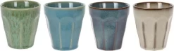Cappuccino Kopjes - 4 Stuks - In Mooie Blauwe En Groene Kleuren
