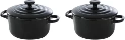 BK Bourgogne Cocotte Ø 10 Cm - 2 Stuks - Zwart - Oven