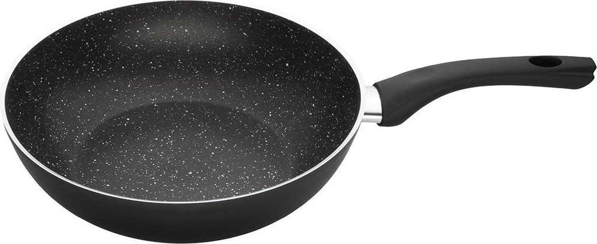 Sola Wokpan Stonehenge - Ø 28 Cm - Zwart/wit - Aluminium - Antiaanbaklaag