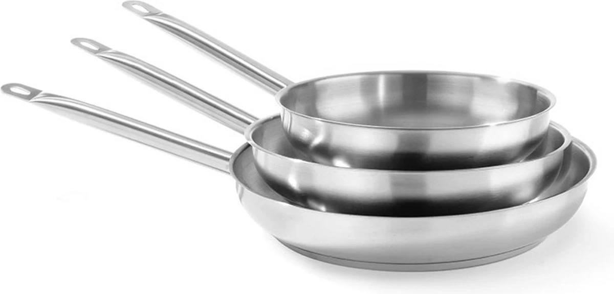 Hendi Koekenpan 24cm - Kitchen Line - RVS - Professionele Koekenpan Inductie - 1,9 Liter - Ø24x(H)4,5cm - Afbeelding 3