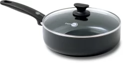 GreenPan Cambridge Hapjespan Met Deksel 24cm - Zwart - Inductie - PFAS-vrij