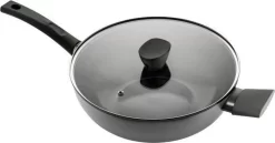 ISENVI Avon Keramische Wok Met Deksel 36 CM - Ergo Greep