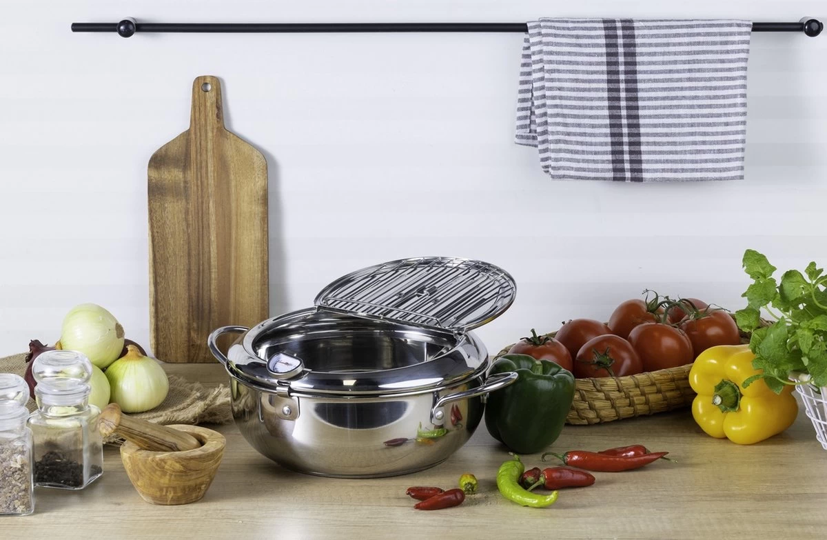 Edënbërg Classic Line - Japanse Frituurpan Met Thermometer - 3.4 Liter - Friteuse/Frituurpot RVS - Afbeelding 5