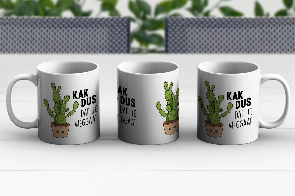 Mok - Koffiemok - Spreuken - Quote - 'Kak Dus Dat Je Weggaat' - Baan - Mokken - 350 ML - Beker - Koffiemokken - Theemok - Mok Met Tekst - Afbeelding 6