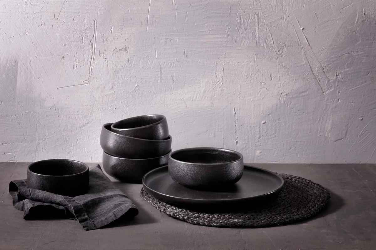 Maastricht Porselein Serviesset Universe Porselein 6-persoons 24-delig Zwart - Afbeelding 6