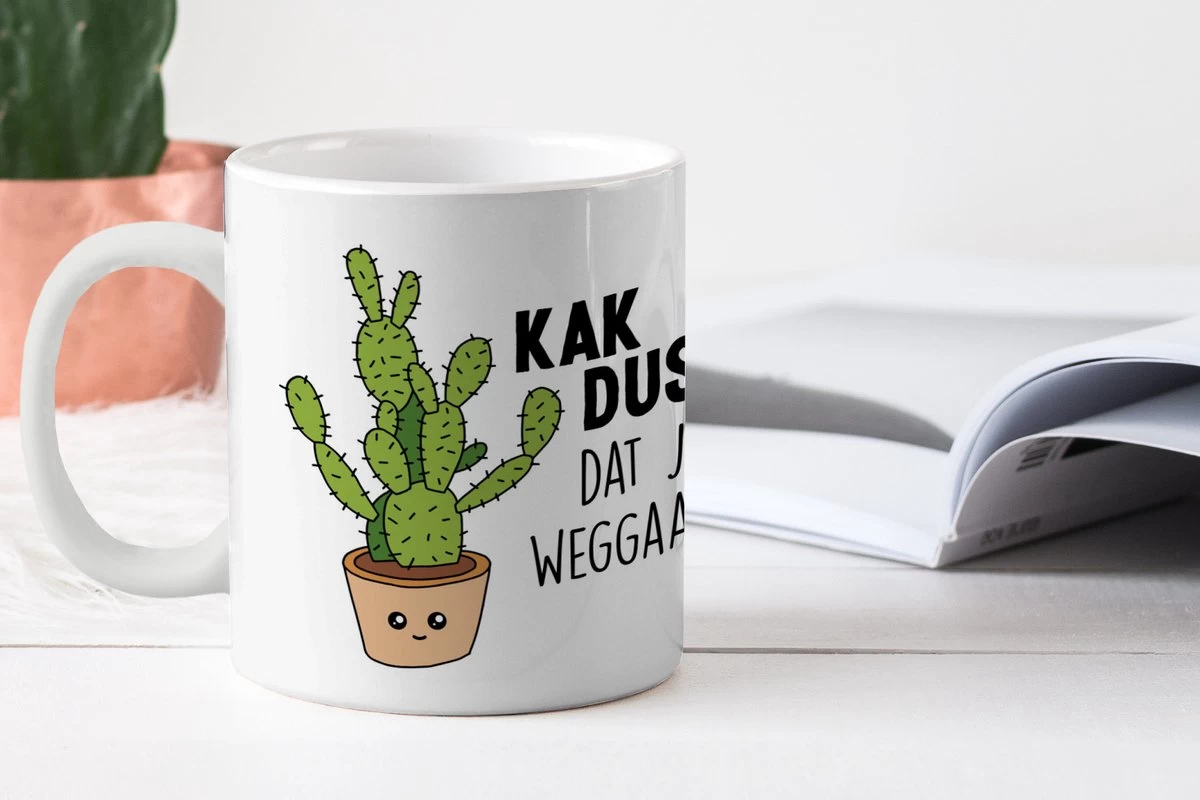Mok - Koffiemok - Spreuken - Quote - 'Kak Dus Dat Je Weggaat' - Baan - Mokken - 350 ML - Beker - Koffiemokken - Theemok - Mok Met Tekst - Afbeelding 2