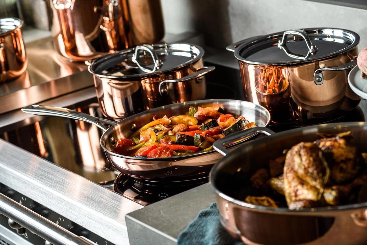 Koekenpan Ø26cm Met Deksel - Inductie - Koper - DUCQ - Afbeelding 8