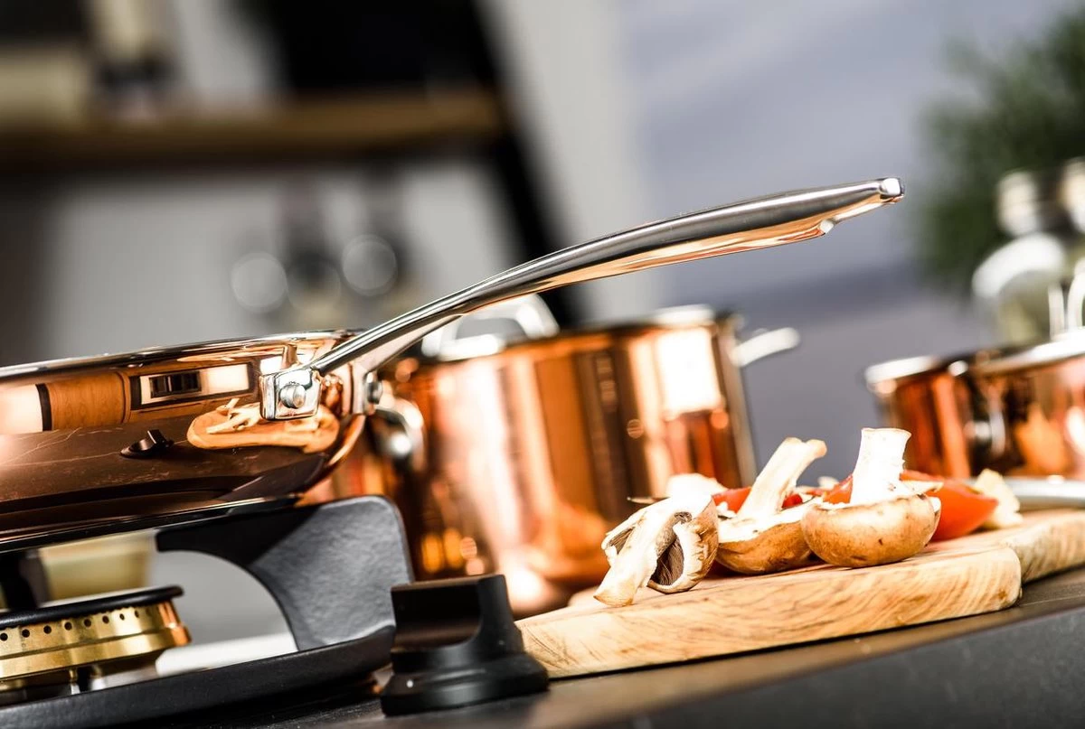 Koekenpan Ø26cm Met Deksel - Inductie - Koper - DUCQ - Afbeelding 3