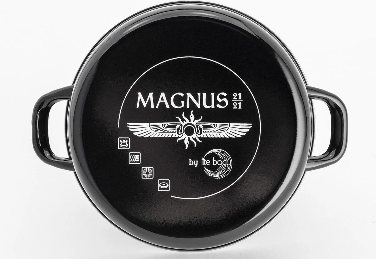 Lite-Body - Magnus Soeppan / Stamppotpan Met Deksel - Ø 24 Cm/ 8l - Emaille - Grijs - Afbeelding 3