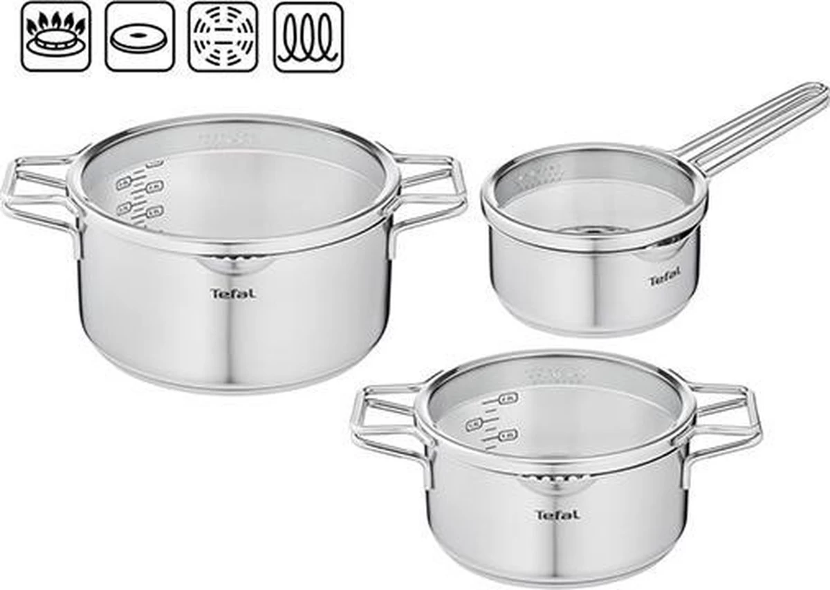 Tefal Nordica Pannenset 3 Delig - Steelpan Ø 16 Cm & Kookpan Ø 20 + Ø 24 Cm - Afbeelding 20