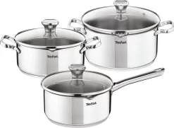 Tefal Duetto 3-delige Kookset - Steelpan Ø 16 Cm, Kookpan Ø 20/24 Cm