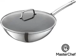 MasterChef / Jumbo - Wokpan - Met Glazen Deksel - 28 Cm - Inductie