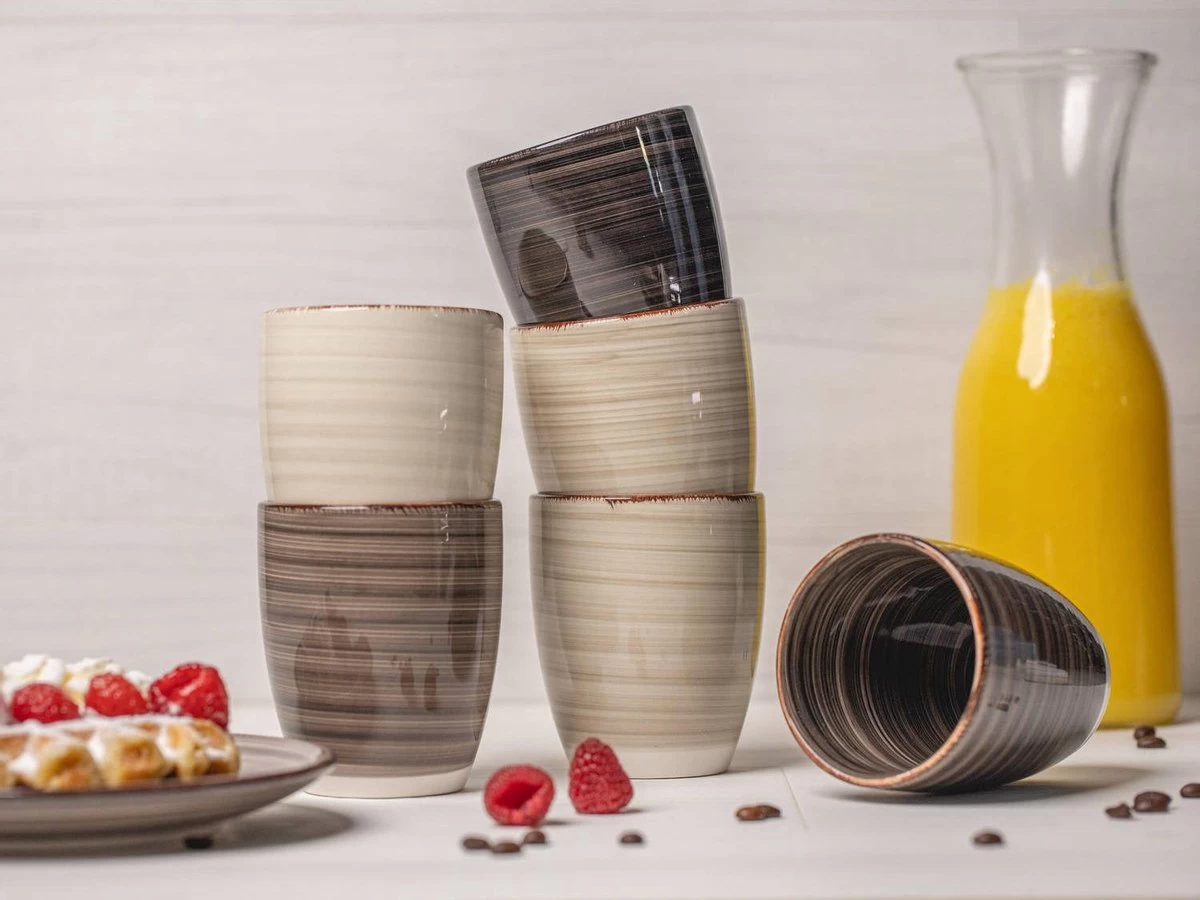 BK Industrieel - Koffiemok - 6 Stuks - Zonder Oor - 340ml - Afbeelding 2