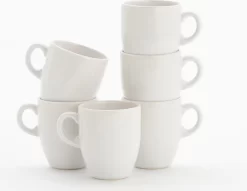 Lite-Body Hermes Koffie Beker - 200 Ml - Set Van 6 - Wit