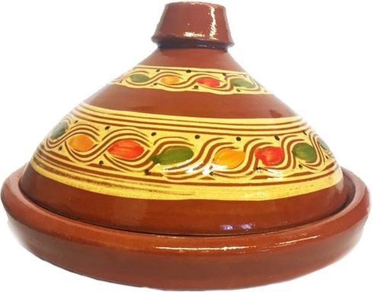 Marokkaanse Originele Tajine - Aardewerk - Ø 35 Cm