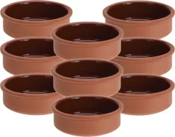 Merkloos 12x Tapas Schaaltjes 500 Ml Terracotta 12 Cm - Keukenbenodigdheden - Kookbenodigdheden - Tafel Dekken - Tapasschaaltjes - Tapas/snacks/hapjes Bereiden En Serveren