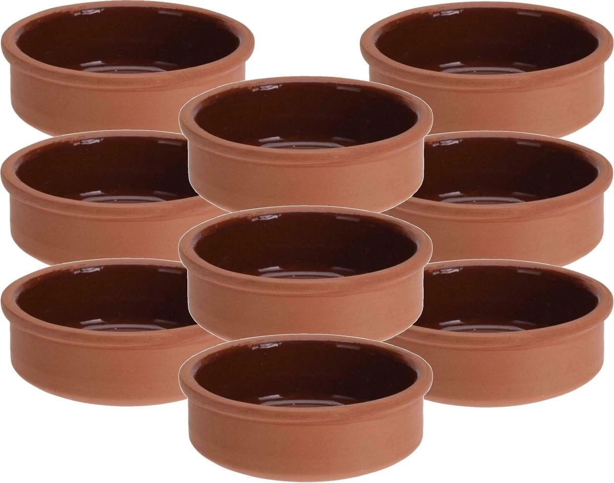 Merkloos 12x Tapas Schaaltjes 500 Ml Terracotta 12 Cm - Keukenbenodigdheden - Kookbenodigdheden - Tafel Dekken - Tapasschaaltjes - Tapas/snacks/hapjes Bereiden En Serveren
