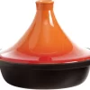 Cosy & Trendy Tajine Zwart / Oranje - Gietijzeren Schaal - Ø25cm - Geschikt Voor Inductie