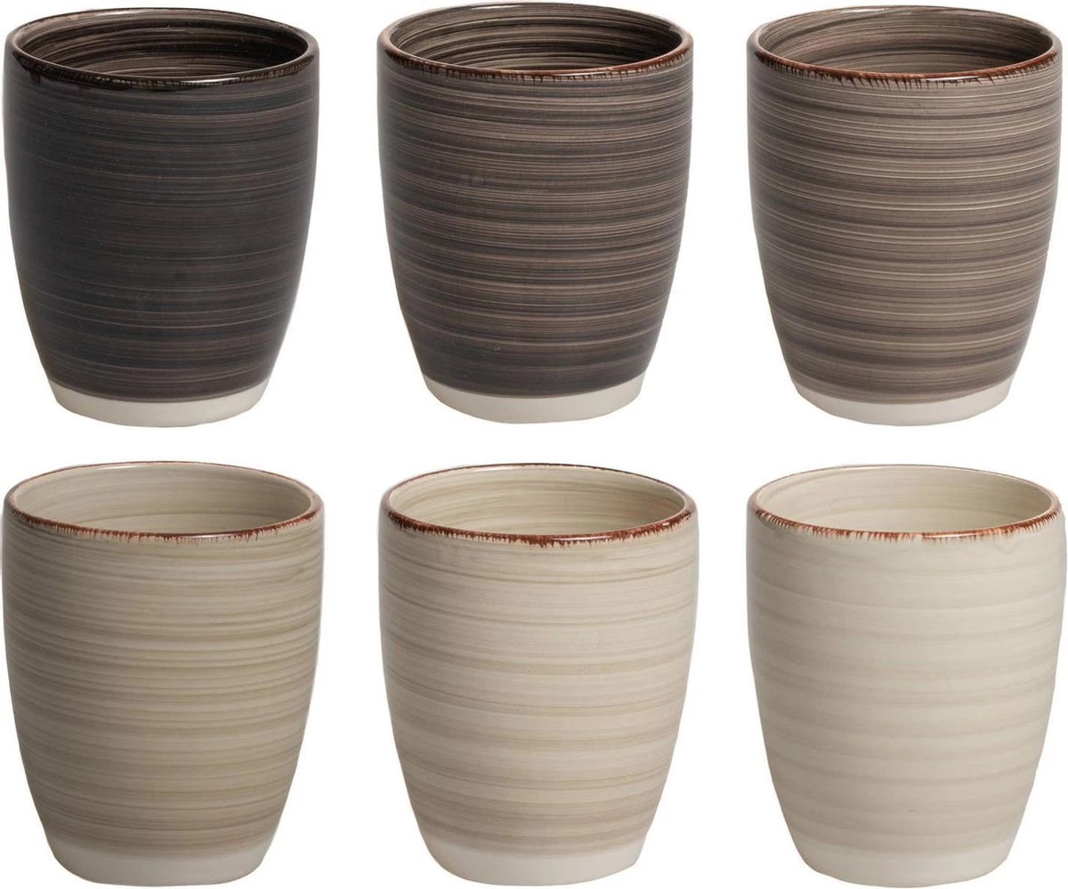 BK Industrieel - Koffiemok - 6 Stuks - Zonder Oor - 340ml