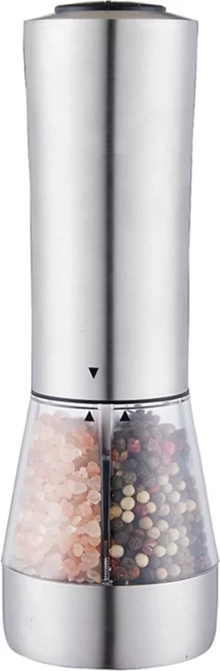 KROMS Peper En Zoutmolen Set - Peper En Zoutmolen Set Elektrisch -2 In 1 - Instelbare Maalgraad - Pepermolen - Zoutmolen - Peper En Zoutmolen Elektrisch