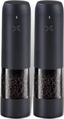 GOV Elektrische Peper- En Zoutmolen Zwart XL Set Oplaadbaar - Pepermolen - Peper En Zoutstel