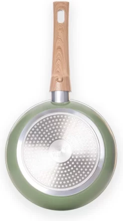 Just Vegan Koekenpan ECO Met Afneembaar Handvat 20 Cm Aluminium Groen
