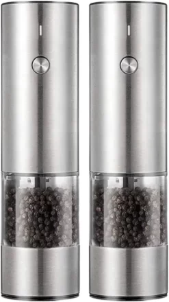 GOV Elektrische Peper- En Zoutmolen RVS XL Oplaadbaar - Automatische Pepermolen