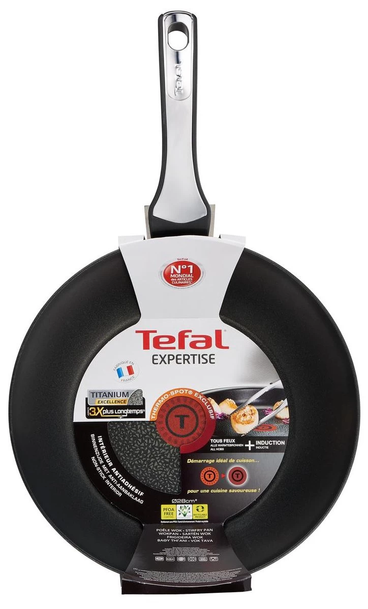 Tefal Expertise Wokpan - Voor Alle Warmtebronnen, Ook Inductie - Ø 28 Cm - Afbeelding 5