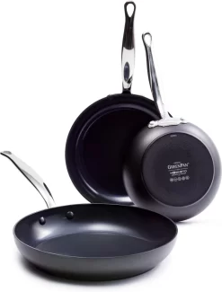 GreenPan Barcelona Infinity Pro Koekenpannenset - 3-delig - Zwart - Inductie - PFAS-vrij