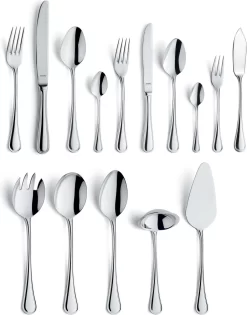 Amefa Rossini 66 Delige Bestekset - Uitgebreide Complete Set Inclusief Serveer Bestek En Vismessen - 6 Personen
